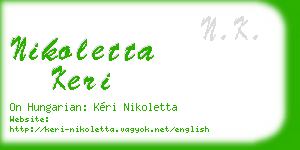 nikoletta keri business card