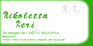 nikoletta keri business card